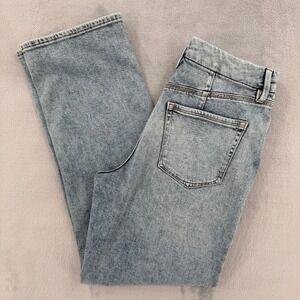 Good American Good 90s Petite High Rise Straight Leg Jeans Blue Womens Size 6/28